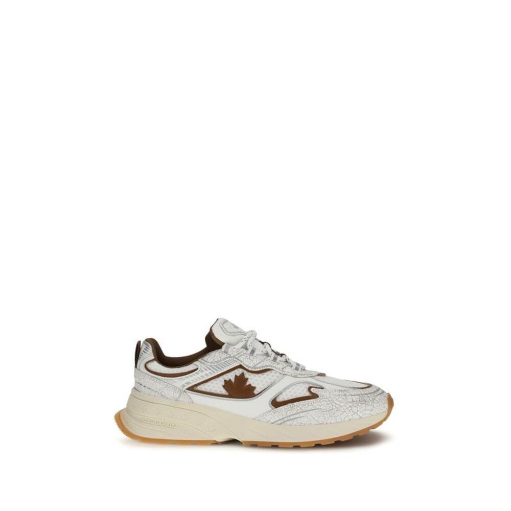 Dsquared² White Calf Leather Bos Taurus Athletic Men's Sneakers